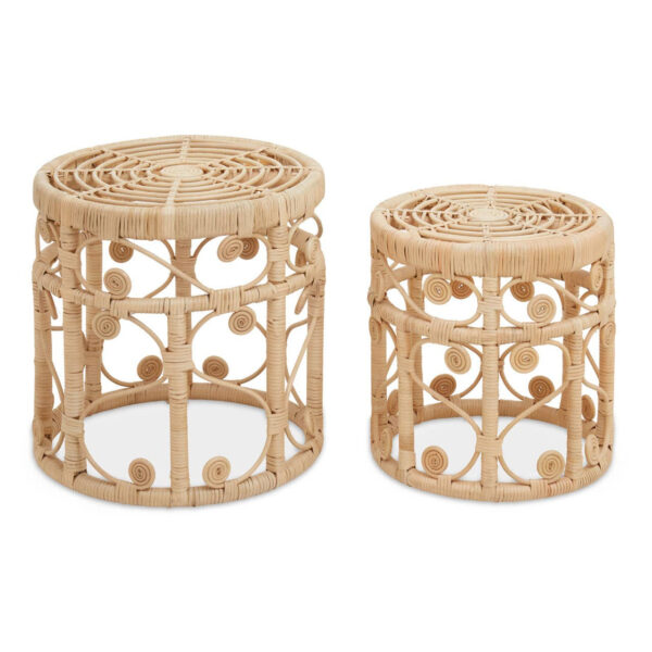 Mataram Black Natural Rattan Side Table