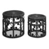 Mataram Black Natural Rattan Side Table