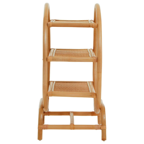 Mataram Three Tier Natural Rattan Round Shelf Unit