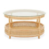Mataram Rattan Coffee Table With Glass Top