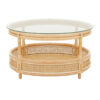 Mataram Rattan Coffee Table With Glass Top