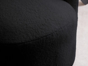 Montreal Black Boucle Effect Curved Lounge Chair With Swivel Base