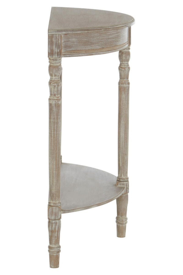 Heritage Natural Wash Half Moon Wooden Console Table
