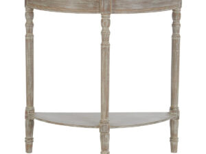 Heritage Natural Wash Half Moon Wooden Console Table
