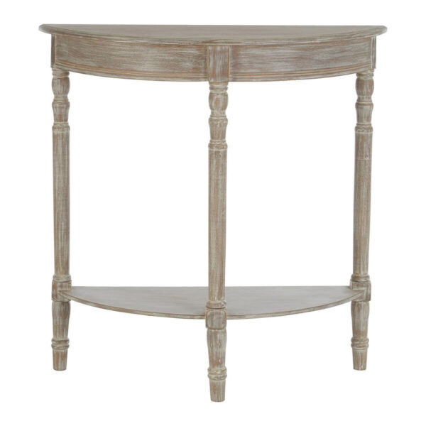 Heritage Natural Wash Half Moon Wooden Console Table