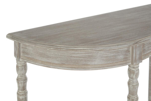Heritage Natural Wash Half Moon Wooden Console Table