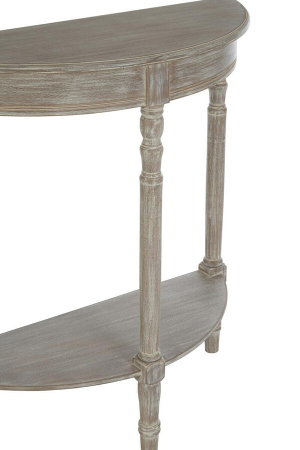 Heritage Natural Wash Half Moon Wooden Console Table