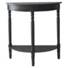 Heritage Black Half Moon Wooden Console Table with Drawer