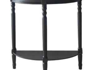Heritage Black Half Moon Wooden Console Table