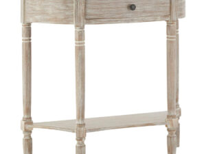 Heritage Natural Wash Half Moon Wooden Console Table with 1 Drawer