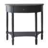 Heritage Black Half Moon Wooden Console Table
