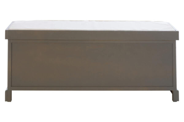 Heritage Grey Three Drawer Wooden Storage Bench with Cushion