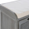 Heritage Grey Three Drawer Wooden Storage Bench with Cushion