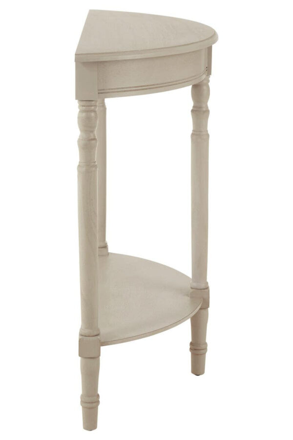 Heritage Half Moon Grey Putty Wooden Console Table