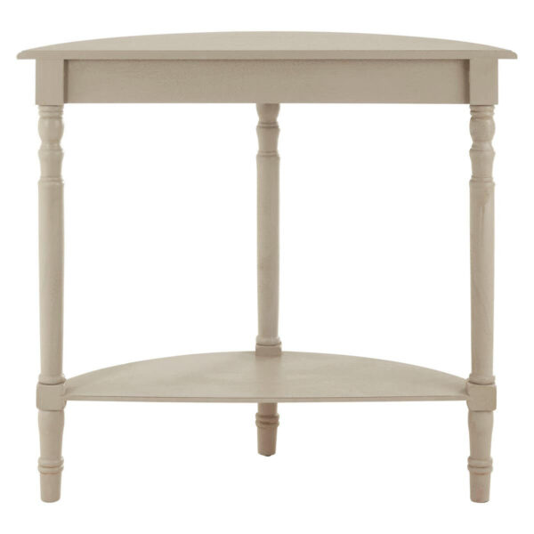 Heritage Half Moon Grey Putty Wooden Console Table