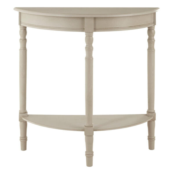 Heritage Half Moon Grey Putty Wooden Console Table