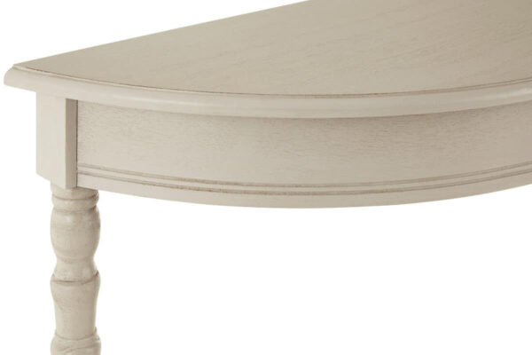 Heritage Half Moon Grey Putty Wooden Console Table