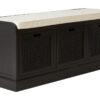 2406954_01__35493.1754501807.jpg Heritage Black Three Drawer Wooden Storage Bench with Cushion
