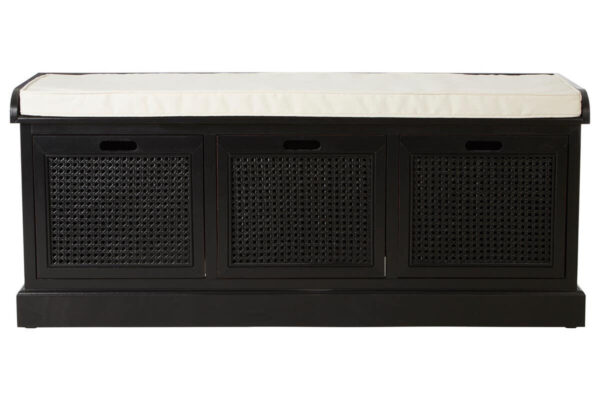 2406954__41754.1754501812.jpg Heritage Black Three Drawer Wooden Storage Bench with Cushion