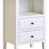 Heritage Two Drawer White Finish Wooden Side Table