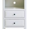 Heritage Two Drawer White Finish Wooden Side Table