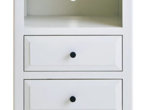 Heritage Two Drawer White Finish Wooden Side Table