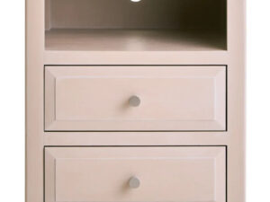 Heritage Two Drawer Taupe Wooden Side Table