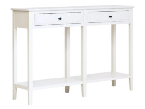 Heritage Two Drawer White Wooden Console Table