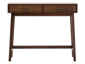 Heritage Two Drawer Walnut Finish Wood Console Table