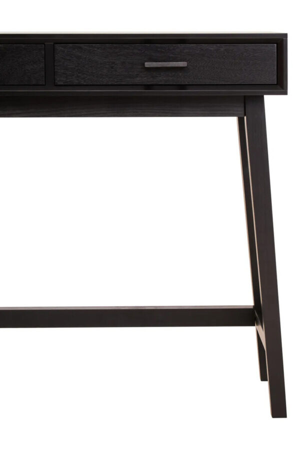 Heritage Two Drawer Black Finish Wooden Console Table