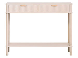 Heritage Two Drawer Reed Detail Taupe Wooden Console Table