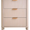 Heritage Reed Detail Taupe Three Drawer Wooden Chest