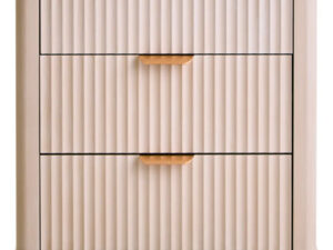 Heritage Reed Detail Taupe Three Drawer Wooden Chest