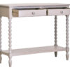 Heritage Two Drawer Bobble Detail Grey Wooden Console Table