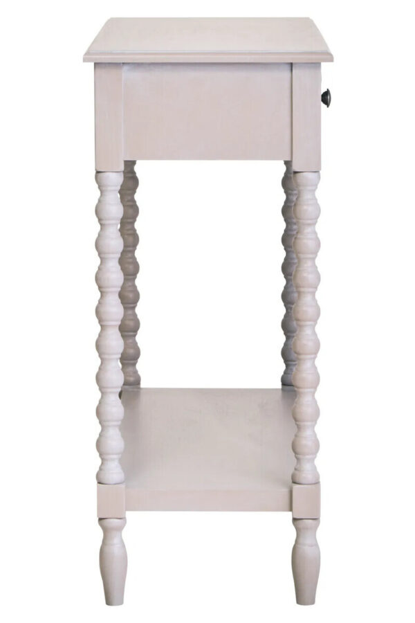 Heritage Two Drawer Bobble Detail Grey Wooden Console Table