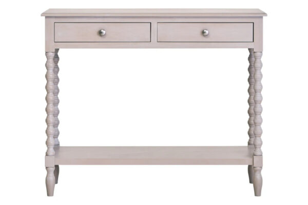 2406966__84531.1777445480-2.jpg Heritage Two Drawer Bobble Detail Black Wooden Console Table