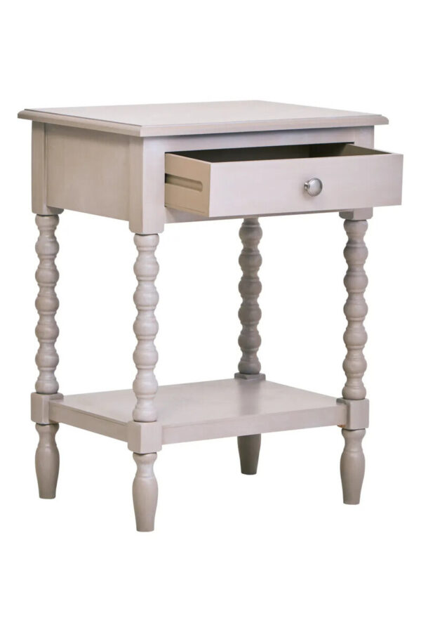 2406967_02__36381.1777445420.jpg Heritage One Drawer Bobble Detail Grey Wooden Side Table