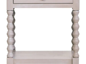 Heritage One Drawer Bobble Detail Grey Wooden Side Table