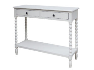 Heritage Two Drawer Bobble Detail Ivory Wooden Console Table