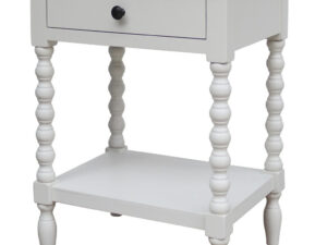 Heritage One Drawer Bobble Detail Ivory Wooden Bedside Table