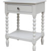 Heritage One Drawer Bobble Detail Ivory Wooden Bedside Table