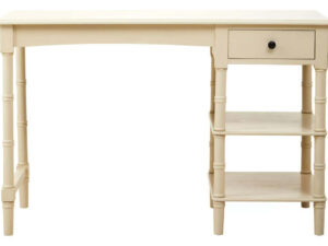 Heritage Ivory Wooden Desk with Drawer and Shelves