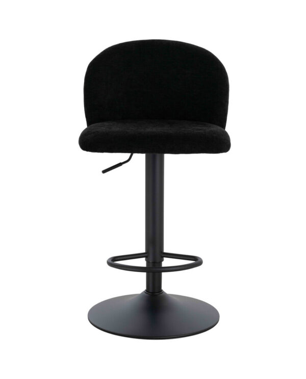 Maxwell Set of 2 Black Textured Fabric Curved Bar Chairs