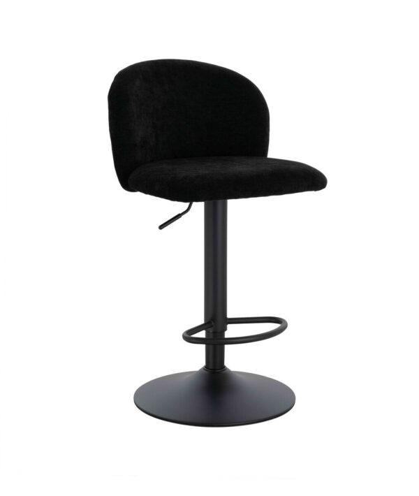 Maxwell Set of 2 Black Textured Fabric Curved Bar Chairs