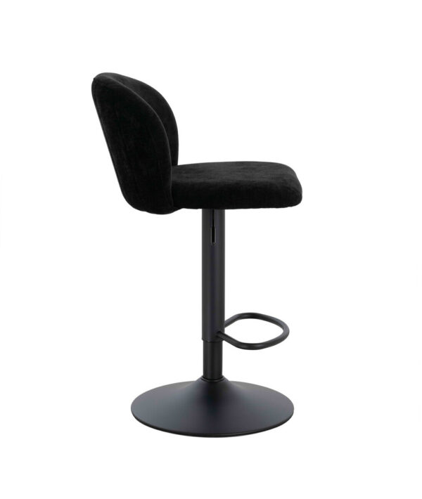 Maxwell Set of 2 Black Textured Fabric Curved Bar Chairs