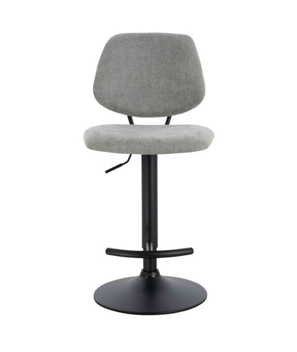 Maxwell Set of 2 Light Grey Textured Fabric Bar Chairs