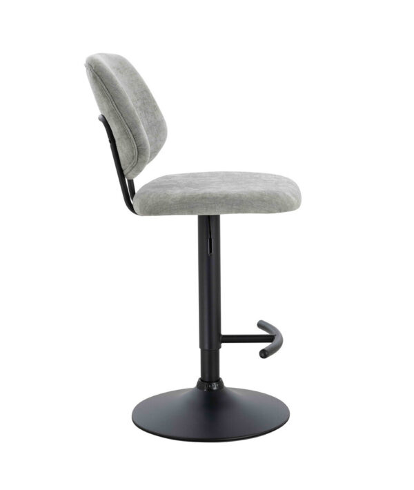 Maxwell Set of 2 Light Grey Textured Fabric Bar Chairs