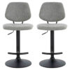 Maxwell Set of 2 Light Grey Textured Fabric Bar Chairs