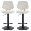 Maxwell Set of 2 Beige Textured Fabric Bar Chairs