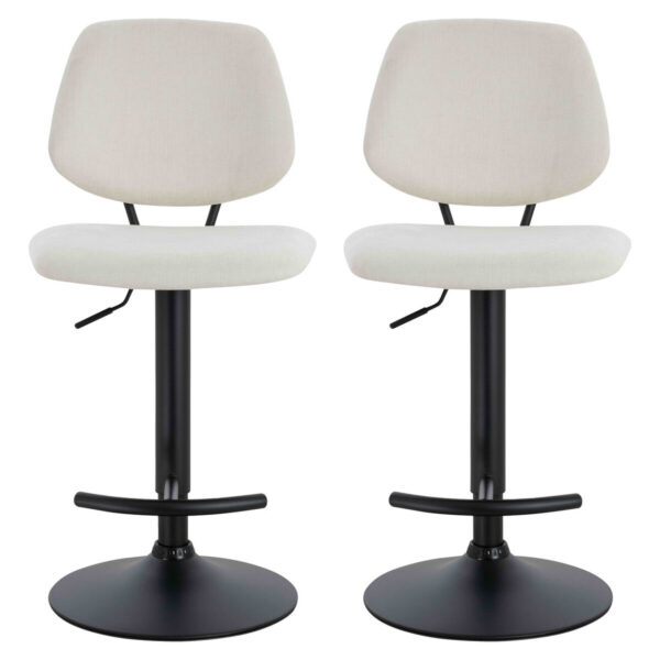 Maxwell Set of 2 Beige Textured Fabric Bar Chairs
